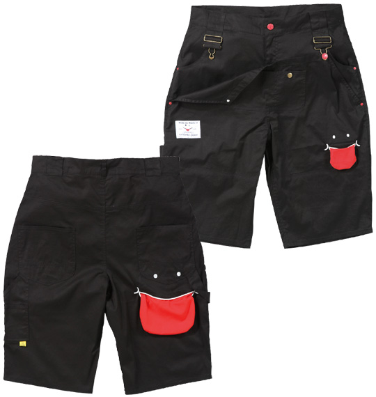 UP!SMILE フェイクサロペットパンツ ブラック