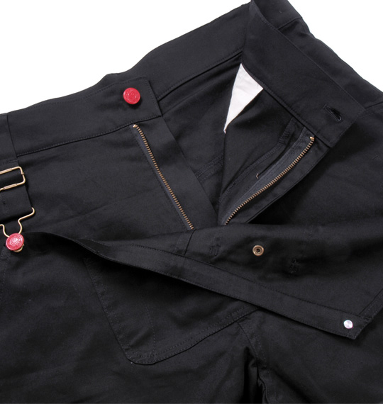 UP!SMILE フェイクサロペットパンツ ブラック