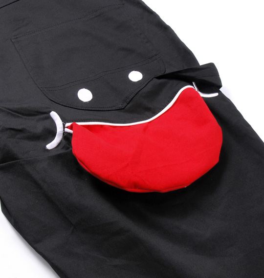 UP!SMILE フェイクサロペットパンツ ブラック