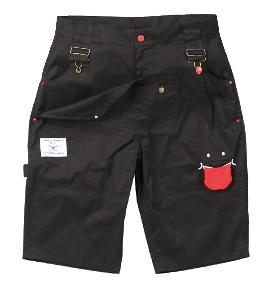 UP!SMILE フェイクサロペットパンツ ブラック