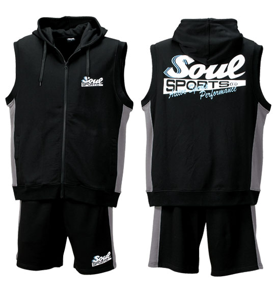SOUL SPORTS ノースリーブパーカーセット ブラック