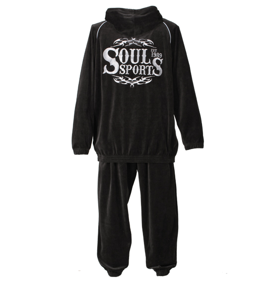 SOUL SPORTS パーカーベロアセット ブラック