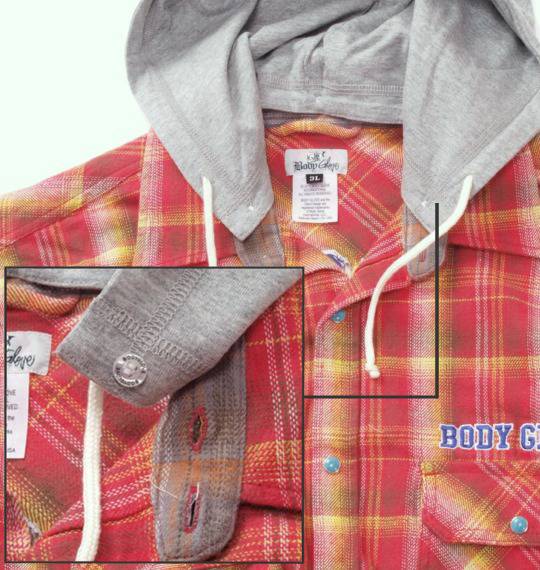 BODY GLOVE フード付ネルシャツ オレンジ