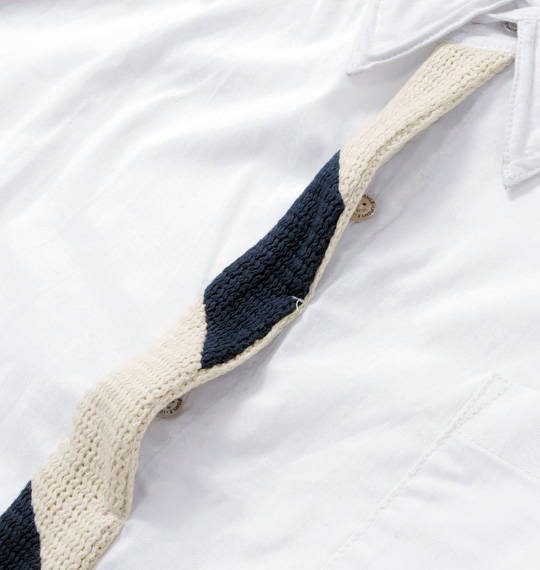 UP!SMILE フェイクタイオックス半袖シャツ ホワイト