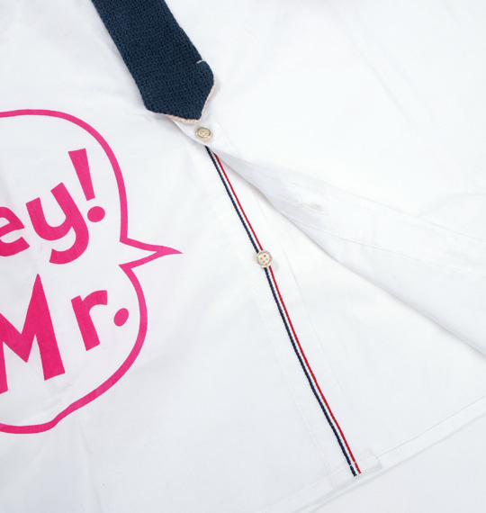 UP!SMILE フェイクタイオックス半袖シャツ ホワイト