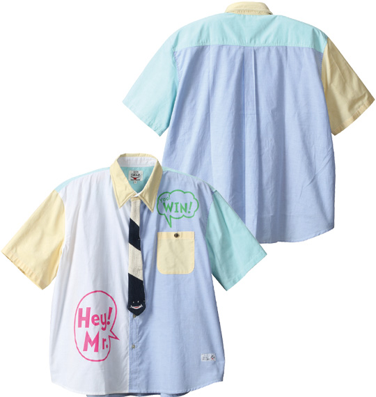 UP!SMILE フェイクタイオックス半袖シャツ クレイジー