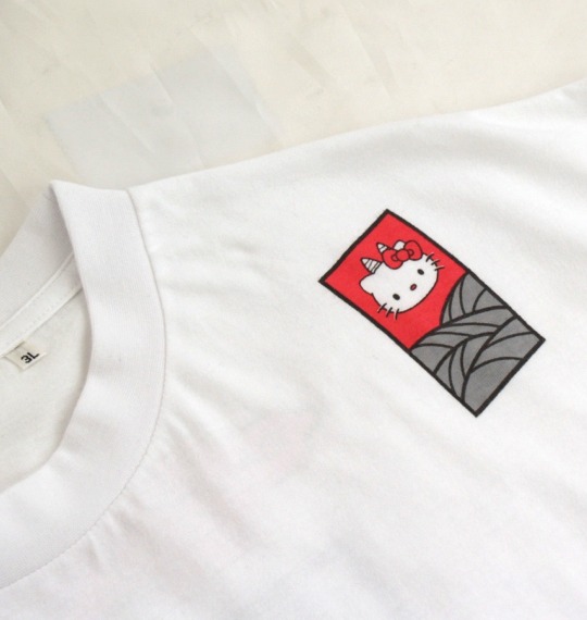 はろうきてぃ おにがしま 和柄Tシャツ半袖 ホワイト