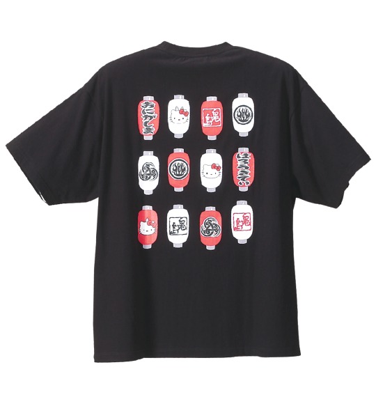 はろうきてぃ おにがしま 和柄Tシャツ半袖 ブラック