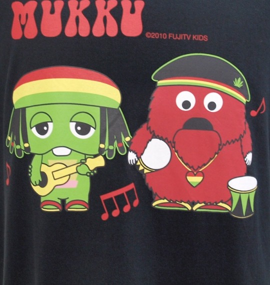 GACHAPIN×MUKKU Tシャツ(半袖) ブラック