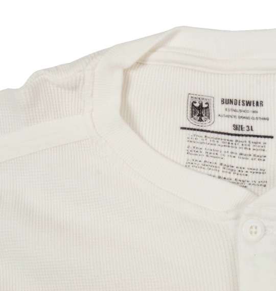 BUNDESWEAR ワッフルヘンリーTシャツ アイボリー