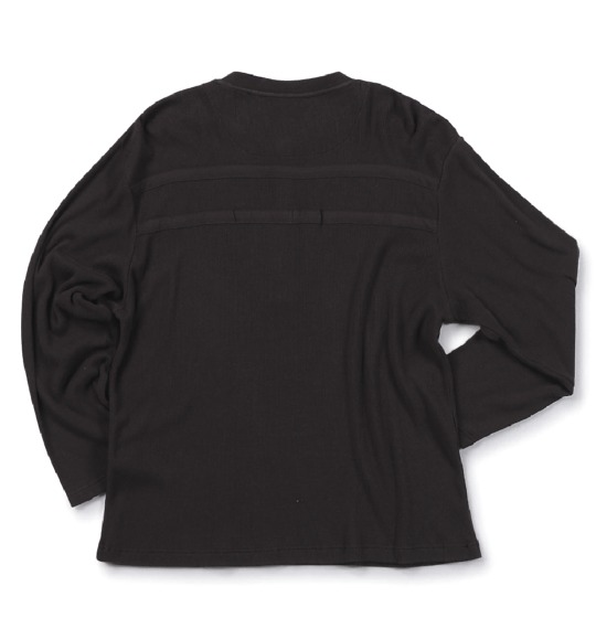 BUNDESWEAR ワッフルヘンリーTシャツ ブラック