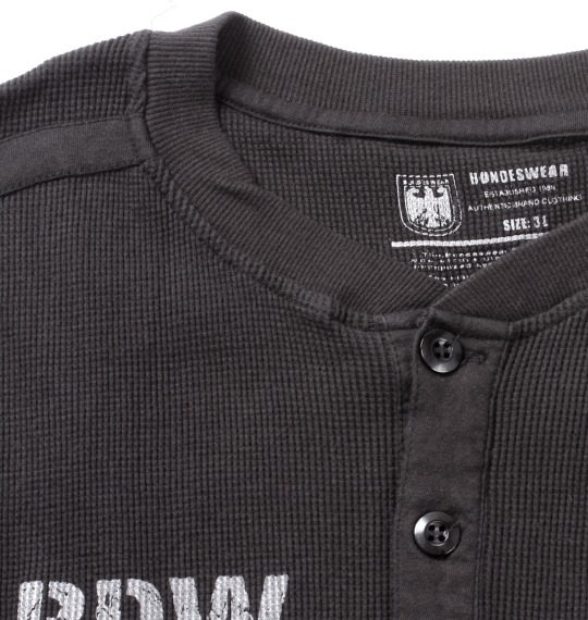 BUNDESWEAR ワッフルヘンリーTシャツ ブラック