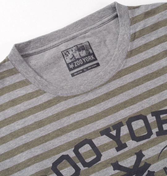 ZOO YORK ボーダーTシャツ チャコール×モクグレー