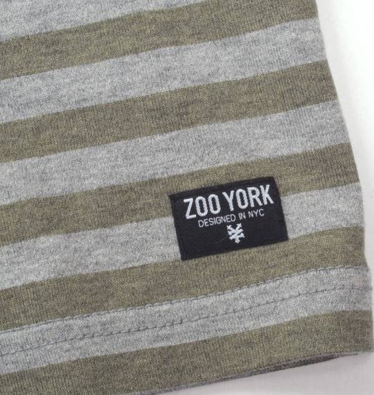 ZOO YORK ボーダーTシャツ チャコール×モクグレー
