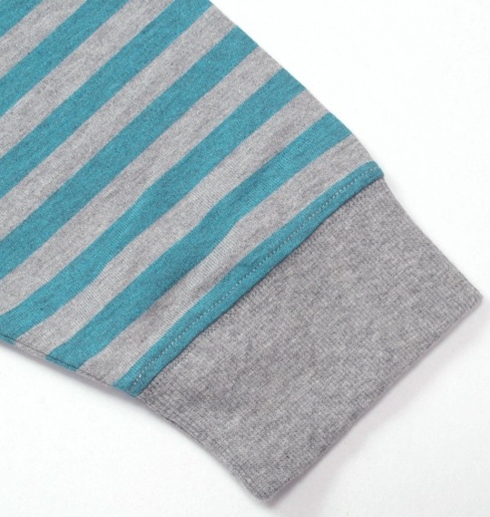 ZOO YORK ボーダーTシャツ ターコイズ×モクグレー