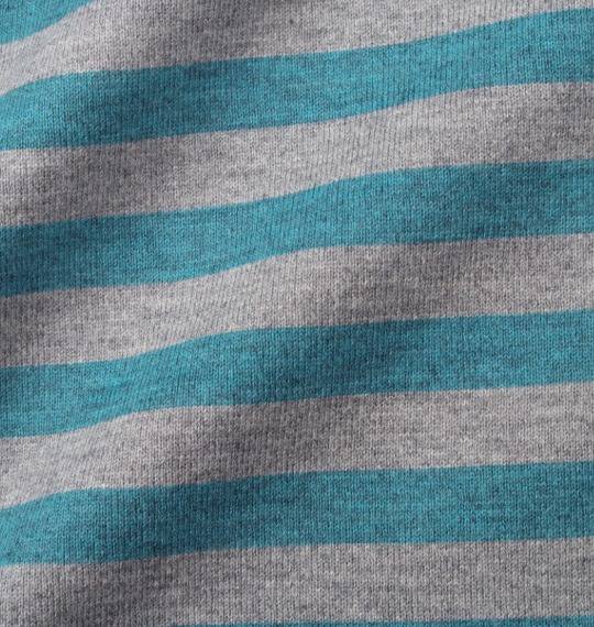 ZOO YORK ボーダーTシャツ ターコイズ×モクグレー