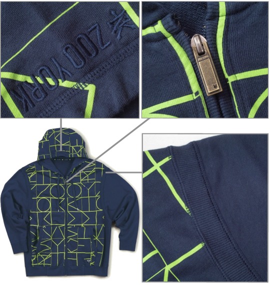 ZOO YORK フルジップパーカー ネイビー