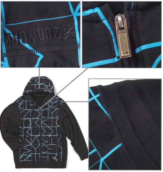 ZOO YORK フルジップパーカー ブラック