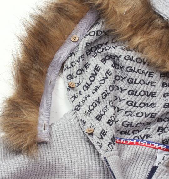BODY GLOVE ファー付ワッフルパーカー モクグレー