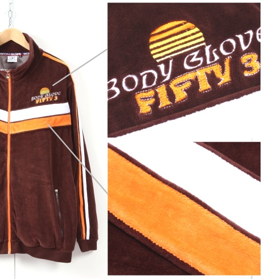 BODY GLOVE ベロアスタンドジップ ブラウン