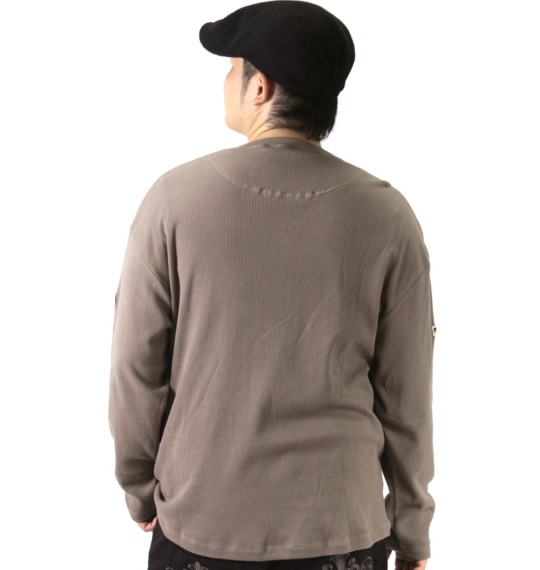 BUNDESWEAR ワッフルヘンリーTシャツ モカ