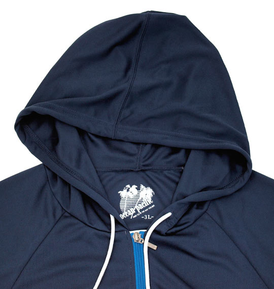 OCEAN PACIFIC ジップパーカーラッシュガード ホワイト×ネイビー