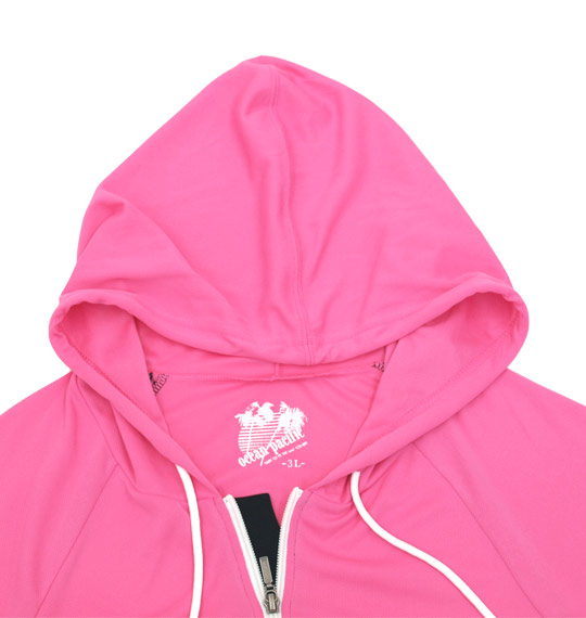 OCEAN PACIFIC ジップパーカーラッシュガード ブラック×ピンク