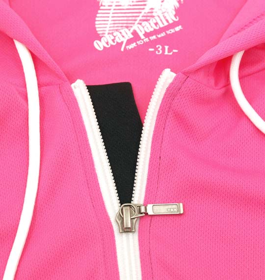 OCEAN PACIFIC ジップパーカーラッシュガード ブラック×ピンク