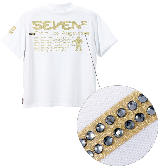 SEVEN2 鹿の子半袖ポロシャツ ホワイト