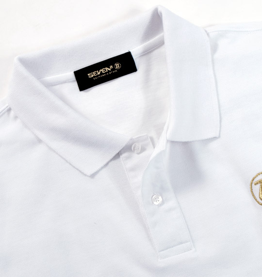 SEVEN2 鹿の子半袖ポロシャツ ホワイト