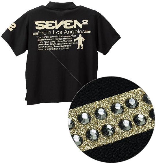 SEVEN2 鹿の子半袖ポロシャツ ブラック