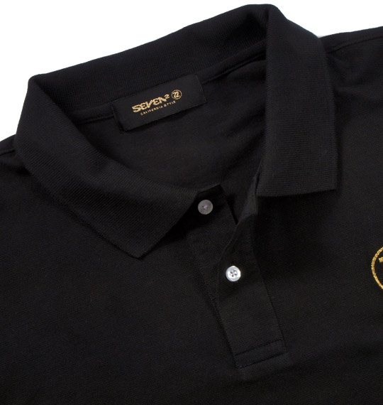 SEVEN2 鹿の子半袖ポロシャツ ブラック