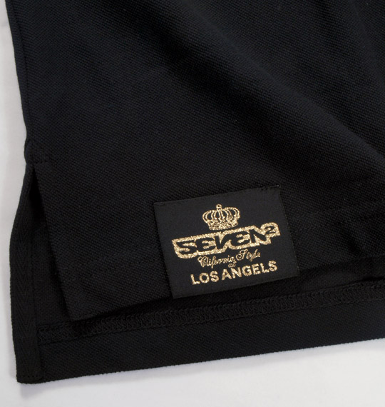 SEVEN2 鹿の子半袖ポロシャツ ブラック