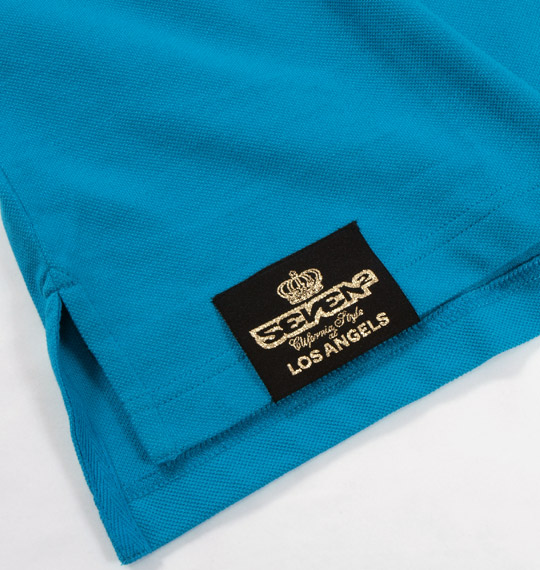 SEVEN2 鹿の子半袖ポロシャツ ターコイズ