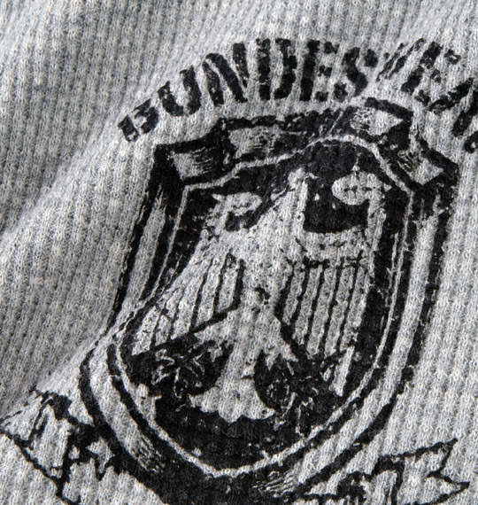 BUNDESWEAR ワッフル迷彩切替Tシャツ モクグレー