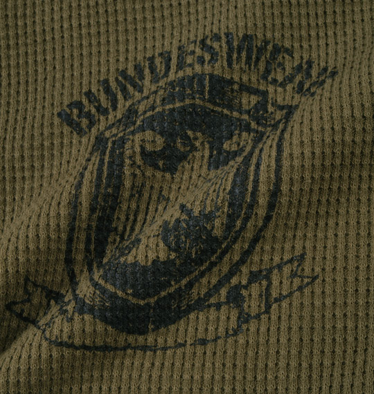 BUNDESWEAR ワッフル迷彩切替Tシャツ カーキ