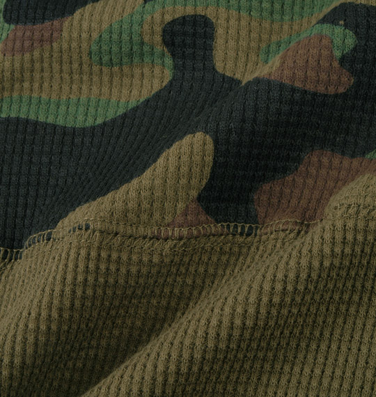 BUNDESWEAR ワッフル迷彩切替Tシャツ カーキ