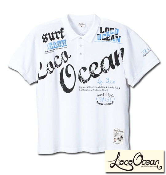 LOCO OCEAN 半袖ポロシャツ ホワイト