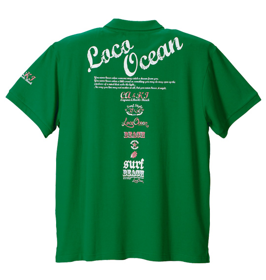 LOCO OCEAN 半袖ポロシャツ グリーン