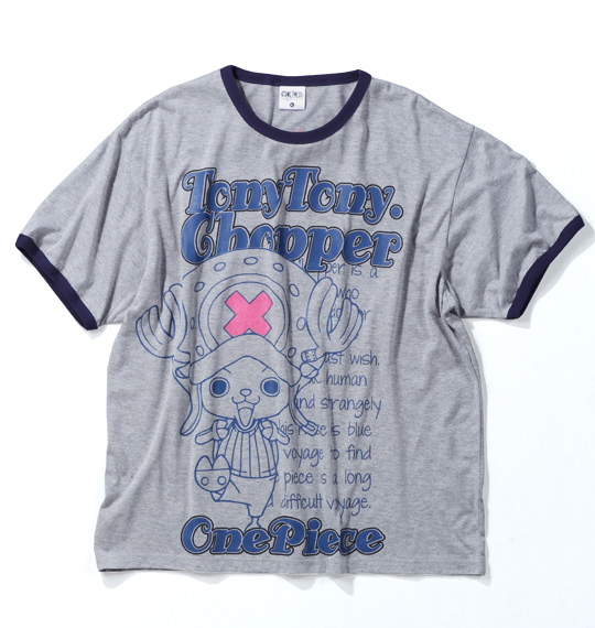 ONE PIECE(ワンピース) 半袖リンガーTシャツ モクグレー