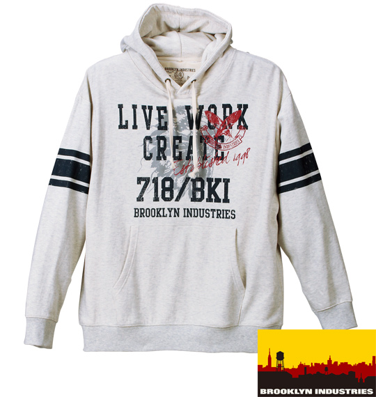 BROOKLYN INDUSTRIES 裏起毛パーカートレーナー アイボリー