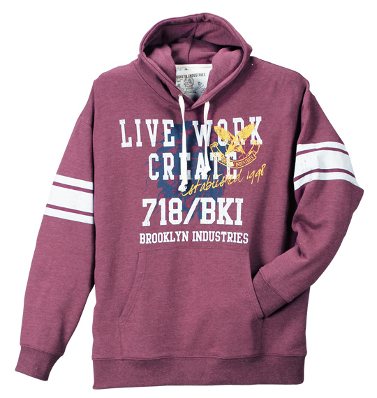 BROOKLYN INDUSTRIES 裏起毛パーカートレーナー ワイン