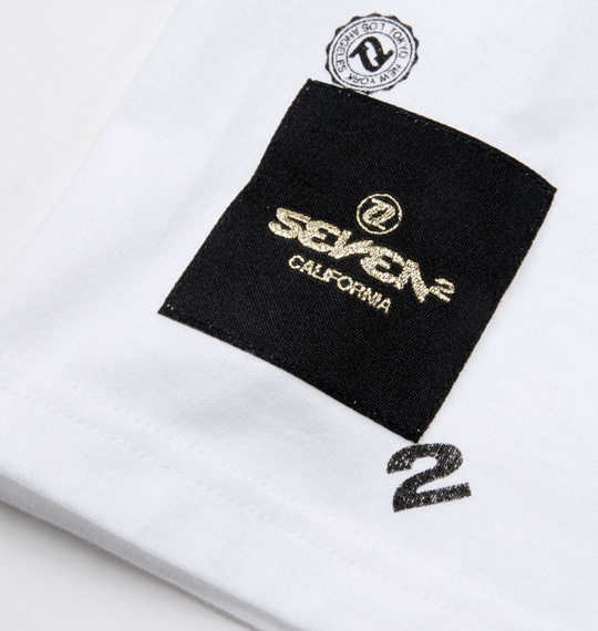 SEVEN2 総柄プリント半袖Tシャツ ホワイト