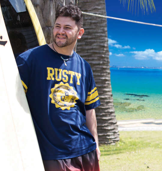 RUSTY 半袖Tシャツ ネイビー