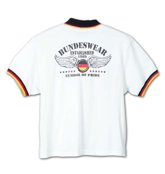 BUNDESWEAR 鹿の子半袖ポロシャツ ホワイト