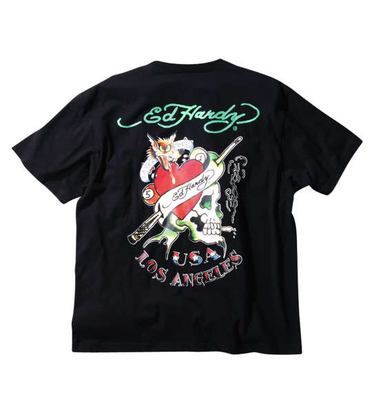 Ed Hardy プリント半袖Tシャツ ブラック