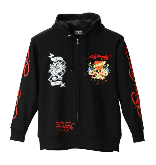 Ed Hardy フルジップパーカー ブラック