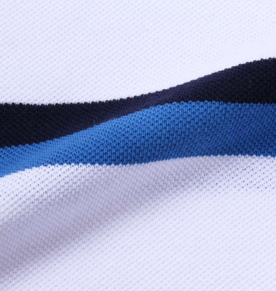 H by FIGER ボーダー半袖ポロシャツ ホワイト