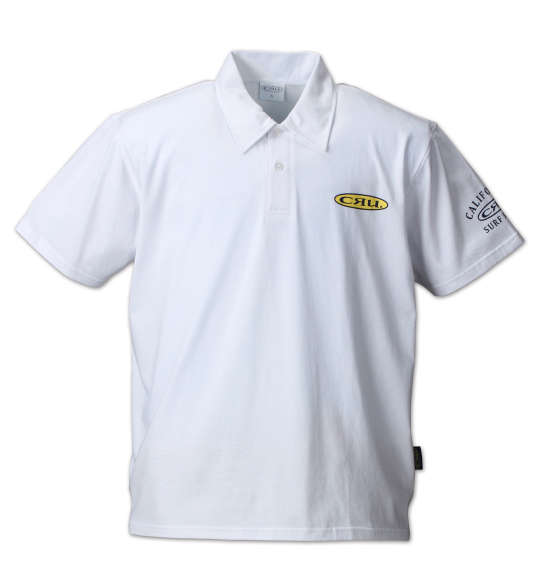 CRU ロゴ半袖ポロシャツ ホワイト