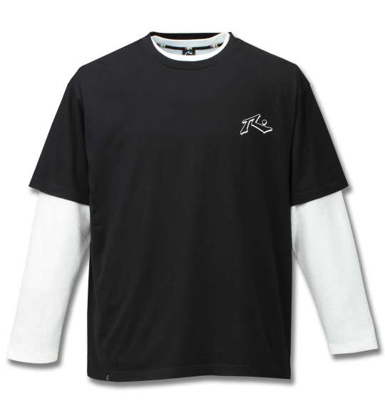 RUSTY 半袖Tシャツ+サーマル長袖Tシャツセット ブラック×モクホワイト